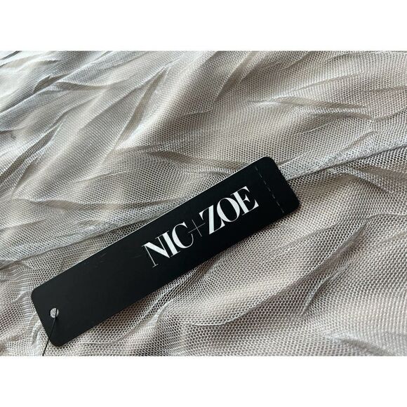 NIC + ZOE NWT MAXI ZIG ZAG TULLE SKIRT SIZE SMALL TAUPE - Picture 10 of 11